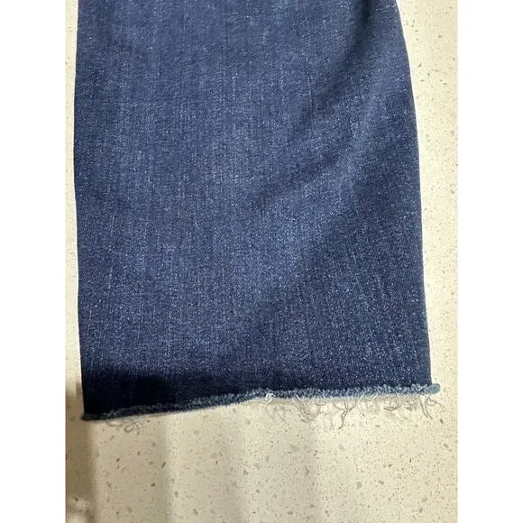 Loft Women’s Jeans Curvy Skinny Ankle Dark Wash raw hem Size 31/12 - Picture 7 of 7